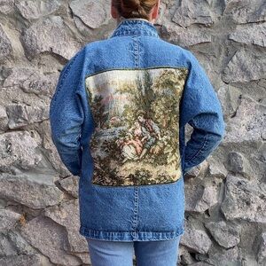 Sunbelt Sportswear | Vintage 80s 90s Tapestry Patchwork Button Denim Jacket